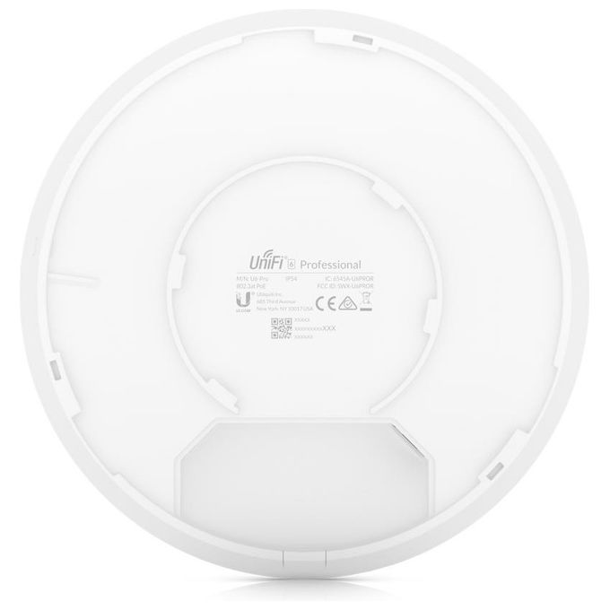 Ubiquiti U6-PRO Access Point Wi-Fi 6 Dual Band 4800 Mbit-s MU-MIMO PoE+ IP54 colore Bianco