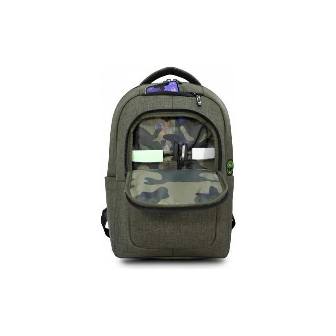 Urban Factory ECB35UF Cyclee City Zaino per Notebook fino a 15.6'' Scomparto Tablet Tasche Organizzative Materiale Riciclato colore Cachi