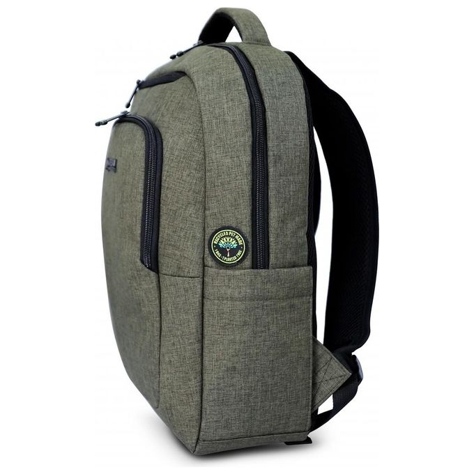 Urban Factory ECB34UF Cyclee City Edition Zaino per Laptop fino a 35,8 cm (14,1'') con Scomparto Tablet e Materiale Riciclato r-PET colore Kaki