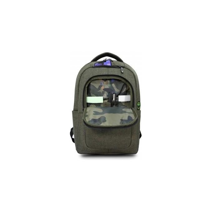 Urban Factory ECB34UF Cyclee City Edition Zaino per Laptop fino a 35,8 cm (14,1'') con Scomparto Tablet e Materiale Riciclato r-PET colore Kaki