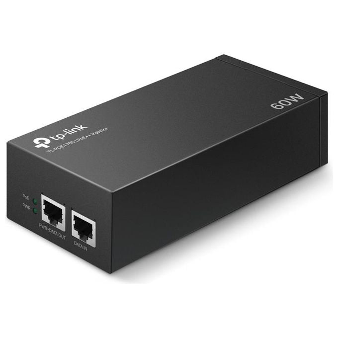TP-Link TL-POE170S Omada Iniettore PoE++ Gigabit Ethernet 60W IEEE 802.3bt Plug and Play colore Nero