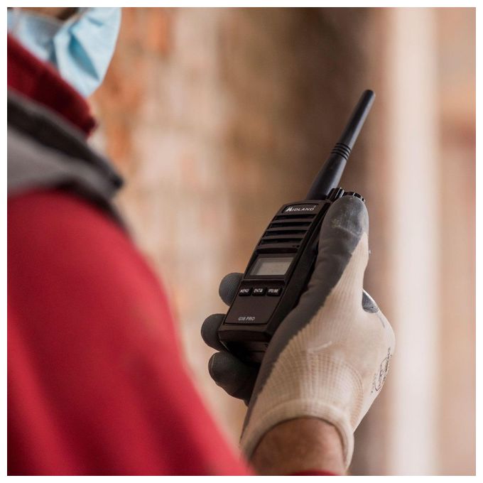 Midland C1145.02 G18 Pro Ricetrasmittente Walkie Talkie PMR446 99 Canali IP67 MIL-STD-810G 12000 m colore Nero
