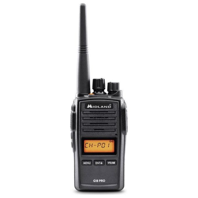 Midland C1145.02 G18 Pro Ricetrasmittente Walkie Talkie PMR446 99 Canali IP67 MIL-STD-810G 12000 m colore Nero