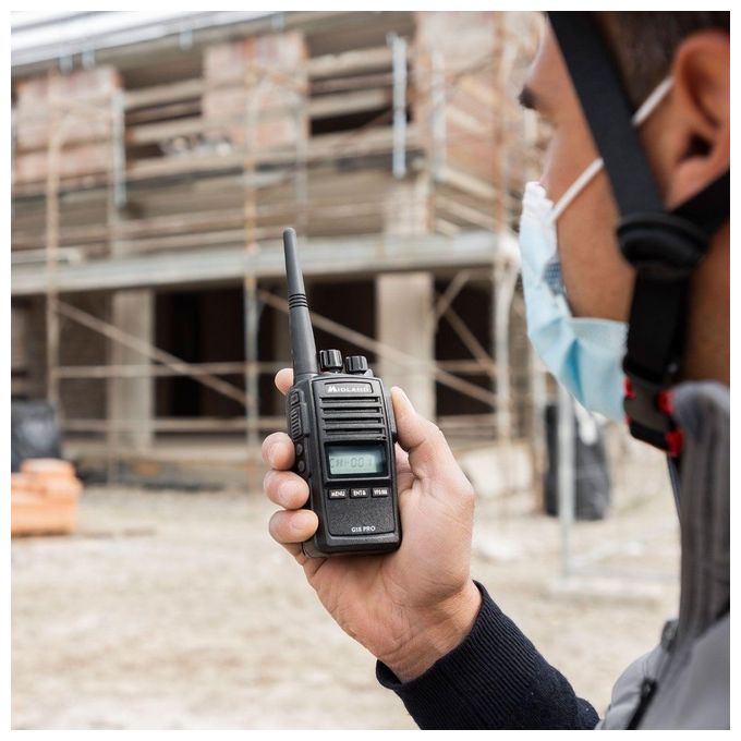 Midland C1145.02 G18 Pro Ricetrasmittente Walkie Talkie PMR446 99 Canali IP67 MIL-STD-810G 12000 m colore Nero