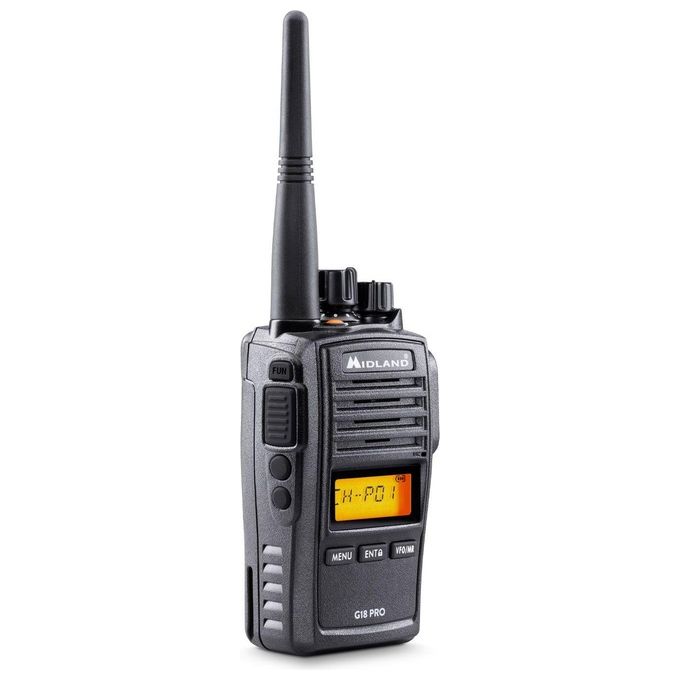 Midland C1145.02 G18 Pro Ricetrasmittente Walkie Talkie PMR446 99 Canali IP67 MIL-STD-810G 12000 m colore Nero