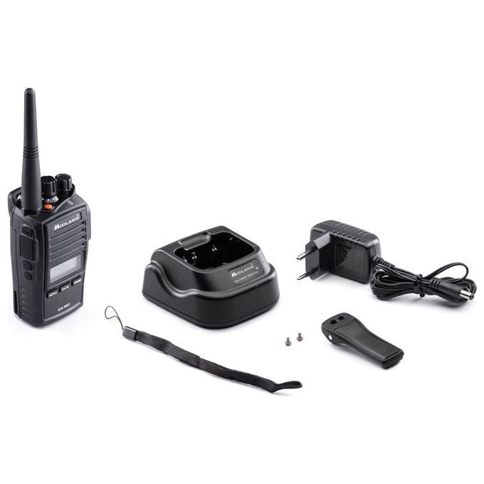 Midland C1145.02 G18 Pro Ricetrasmittente Walkie Talkie PMR446 99 Canali IP67 MIL-STD-810G 12000 m colore Nero