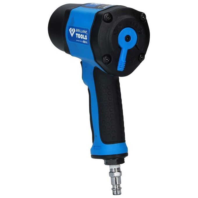 BRILLIANT TOOLS BT160200 Avvitatore a impulsi pneumatico 3-4'' coppia massima 1800 Nm meccanismo doppio martello impugnatura ergonomica colore Nero-Blu