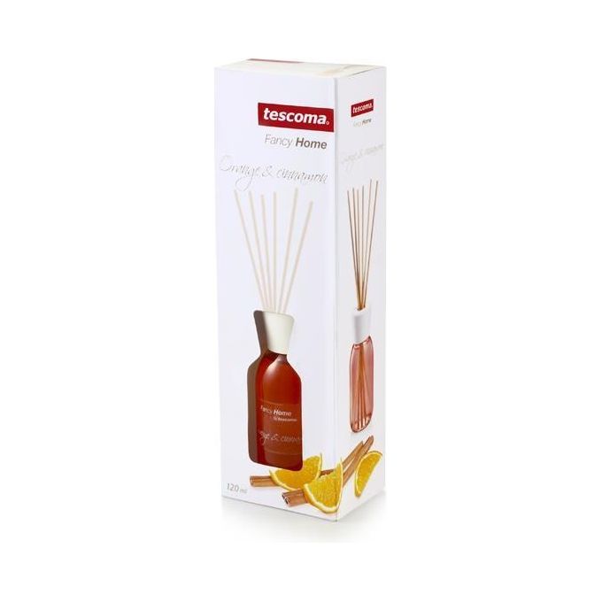 Tescoma 906532 Fancy Home Diffusore di Aroma a Bastoncini Arancia e Cannella 120 ml colore Translucent Bianco Legno