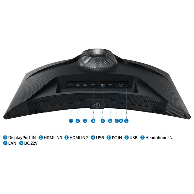 Samsung LS27BG650EUXEN Odyssey G6 Monitor Gaming 27'' QHD 240 Hz FreeSync Premium Pro HDR600 Curvo 1000R colore Nero