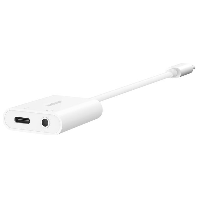 Belkin NPA004btWH RockStar Adattatore Audio 3.5 mm + USB C Ricarica Rapida 60 W colore Bianco