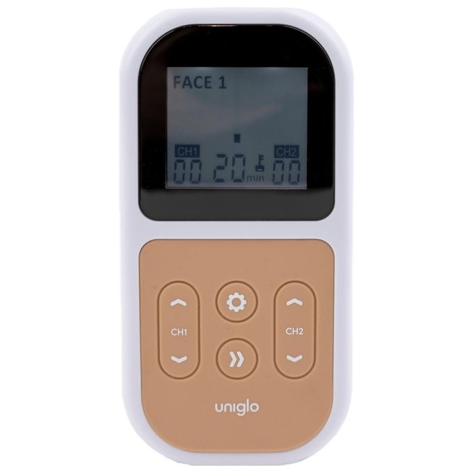 TensCare K-UNIGLO Uniglo Stimolatore Muscolare con Microcorrenti 8 Programmi 18 Elettrodi 0 - 90 mA Batteria LiPo colore Nero Arancione