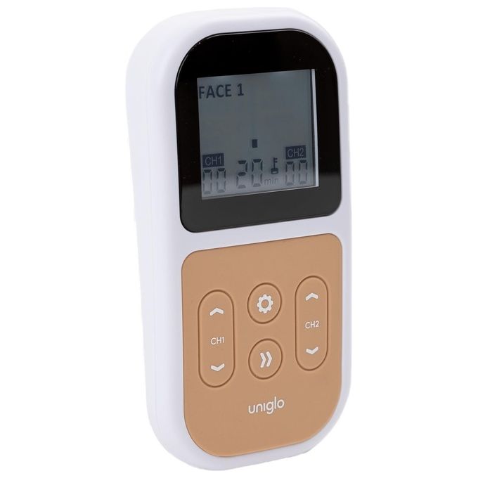 TensCare K-UNIGLO Uniglo Stimolatore Muscolare con Microcorrenti 8 Programmi 18 Elettrodi 0 - 90 mA Batteria LiPo colore Nero Arancione