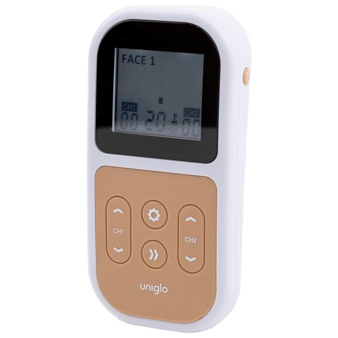 TensCare K-UNIGLO Uniglo Stimolatore Muscolare con Microcorrenti 8 Programmi 18 Elettrodi 0 - 90 mA Batteria LiPo colore Nero Arancione