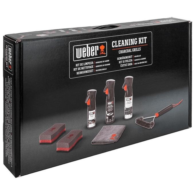 Weber 18285 Kit di Pulizia Barbecue a Carbone 6 pz colore Nero Rosso Bianco