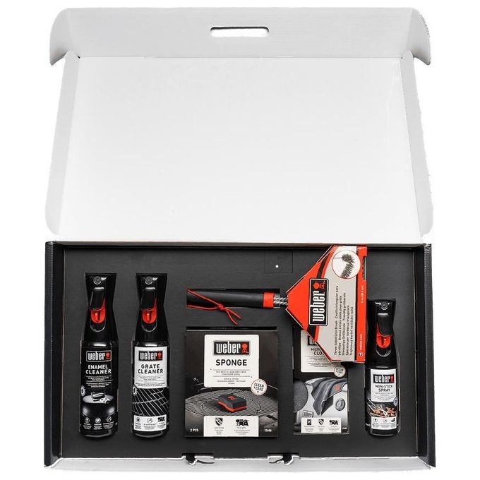 Weber 18285 Kit di Pulizia Barbecue a Carbone 6 pz colore Nero Rosso Bianco