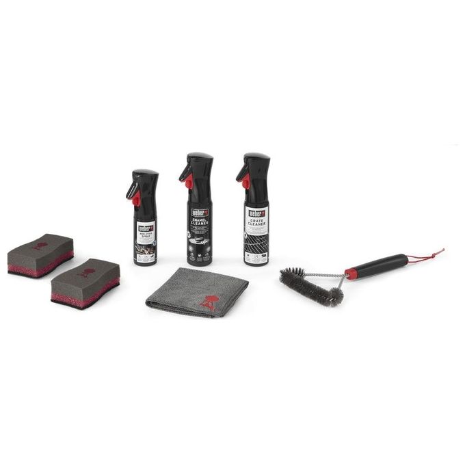 Weber 18285 Kit di Pulizia Barbecue a Carbone 6 pz colore Nero Rosso Bianco