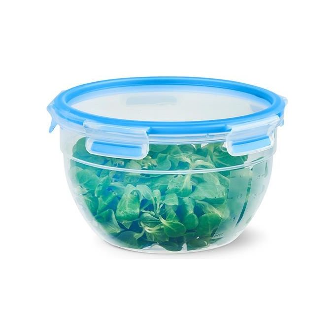 Emsa N1011600 Clip and Close Contenitore Salvafreschezza Set 2 Pezzi Rotondo 1,0 L e 2,6 L Ermetico senza BPA colore Blu