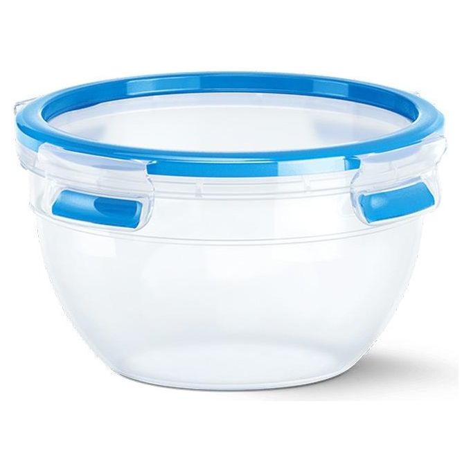 Emsa N1011600 Clip and Close Contenitore Salvafreschezza Set 2 Pezzi Rotondo 1,0 L e 2,6 L Ermetico senza BPA colore Blu