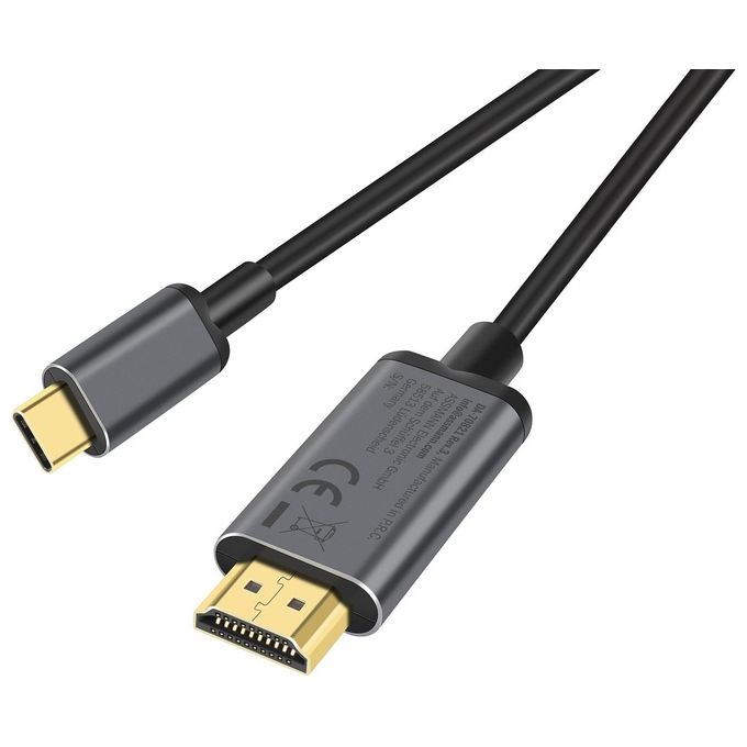 Digitus DA-70821 Adattatore USB-C HDMI 1.8 m 4K 30Hz USB 3.1 Gen 1 5 Gbps ARC Plug and Play colore Nero