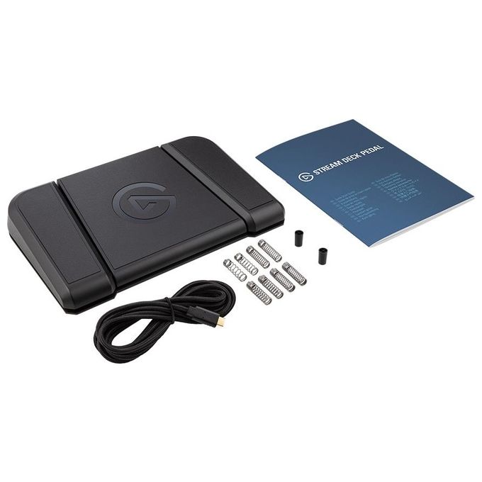 Elgato 10GBF9901 Stream Deck Pedal Pedale d'espressione 3 pedali configurabili USB-C per OBS Twitch YouTube Windows macOS colore Nero