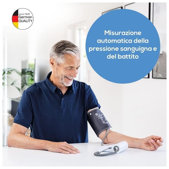 Beurer BM 96 Cardio Misuratore di Pressione da Braccio con Funzione ECG Bluetooth 2 Utenti 60 Memorie colore Bianco Grigio