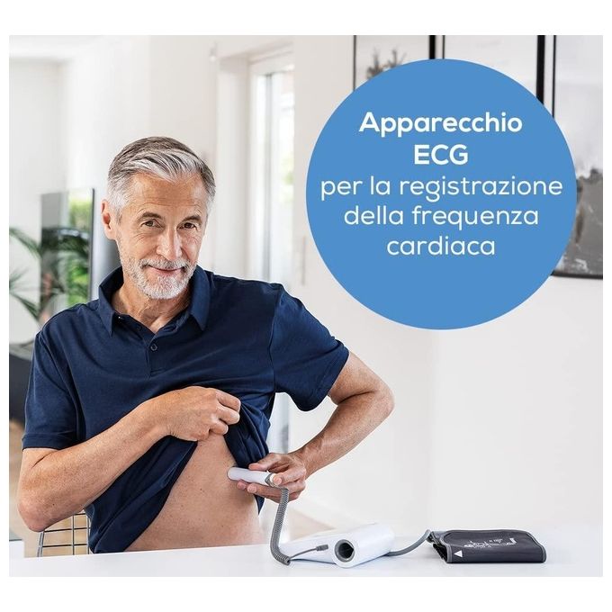 Beurer BM 96 Cardio Misuratore di Pressione da Braccio con Funzione ECG Bluetooth 2 Utenti 60 Memorie colore Bianco Grigio