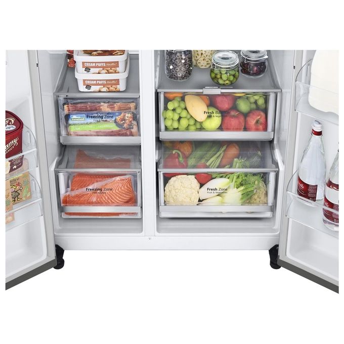 LG GSGV80PYLD InstaView Frigorifero Americano Side by Side 635 L 179 cm Classe D 35 dB No Frost Dispenser Wi-Fi colore Argento