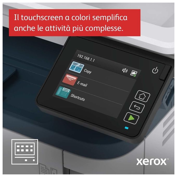 Xerox B315V_DNI B315 Stampante Multifunzione Laser A4 Mono 40 ppm Copia Stampa Scansione Fax Fronte Retro Wi-Fi 2 Vassoi 350 Fogli colore Bianco