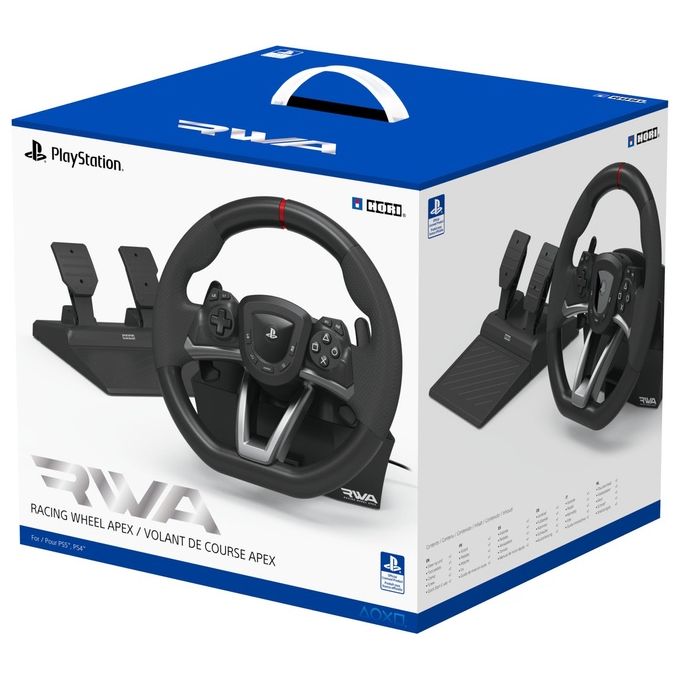 Hori SPF-004U Racing Wheel Apex Volante con Pedali PS5 PS4 PC 270° Licenza Sony colore Nero