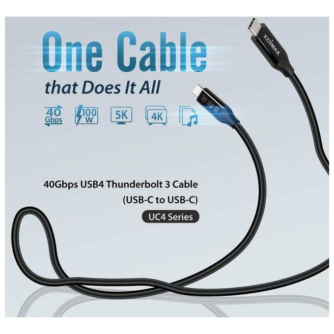 Edimax Cavo Thunderbolt 1mt 40 Gbit-s Black