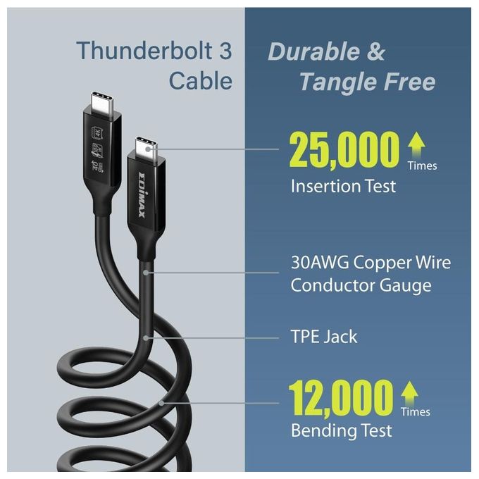 Edimax Cavo Thunderbolt 1mt 40 Gbit-s Black
