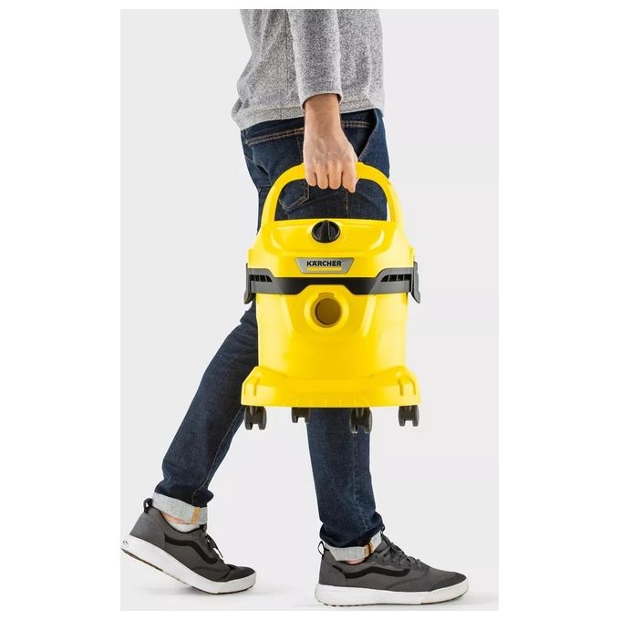 Kärcher 1.628-000.0 WD 2 Plus Aspirapolvere a cilindro Secco e Bagnato 12 L 1000 W 74 dB colore Giallo