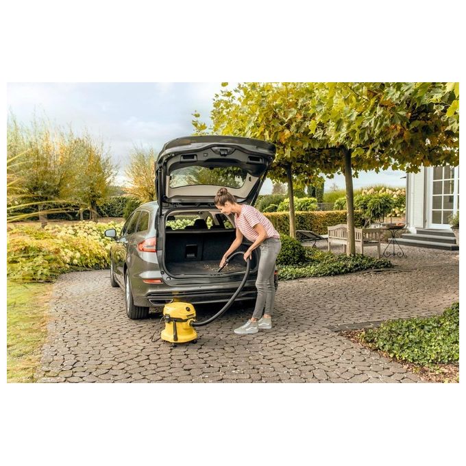 Kärcher 1.628-000.0 WD 2 Plus Aspirapolvere a cilindro Secco e Bagnato 12 L 1000 W 74 dB colore Giallo