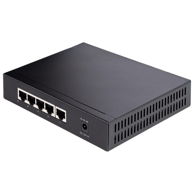 StarTech.com DS52000 Switch 2.5G Unmanaged 5 Porte 10-100-1000-2500 Mbps Montabile a Parete colore Nero