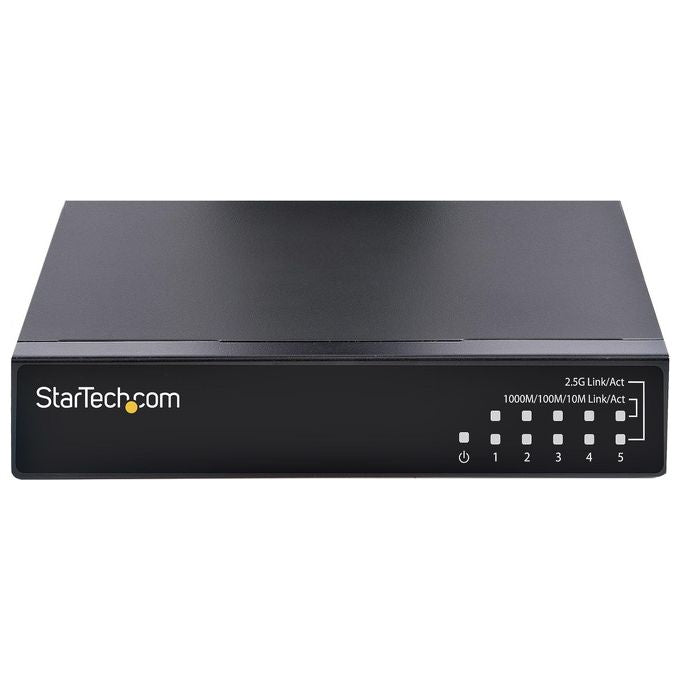 StarTech.com DS52000 Switch 2.5G Unmanaged 5 Porte 10-100-1000-2500 Mbps Montabile a Parete colore Nero