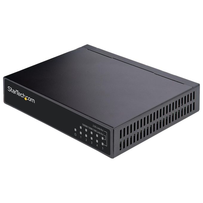 StarTech.com DS52000 Switch 2.5G Unmanaged 5 Porte 10-100-1000-2500 Mbps Montabile a Parete colore Nero
