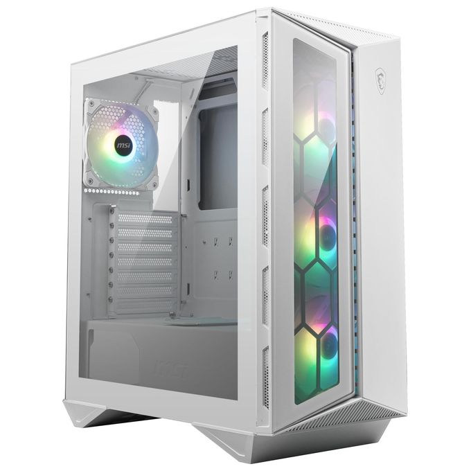 MSI MPG GUNGNIR 110R WHITE Case PC Midi Tower ATX 4 Ventole ARGB 120mm USB Type-C Vetro Temperato colore Bianco
