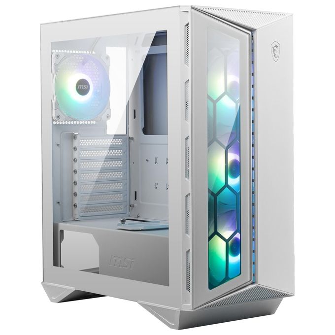 MSI MPG GUNGNIR 110R WHITE Case PC Midi Tower ATX 4 Ventole ARGB 120mm USB Type-C Vetro Temperato colore Bianco