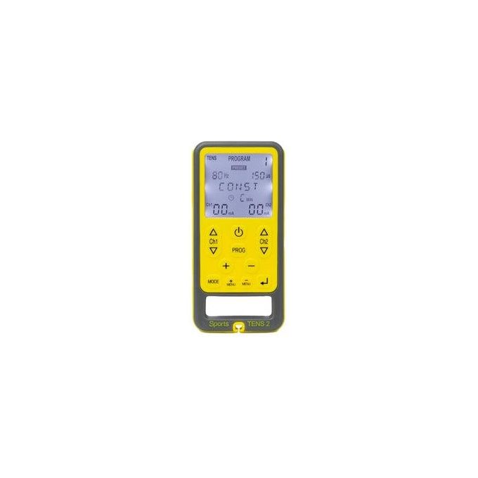 TensCare K00155 Sport Tens 2 Stimolatore Muscolare Elettronico 27 Programmi Batteria Ioni di Litio 3,7 V colore Grigio Giallo