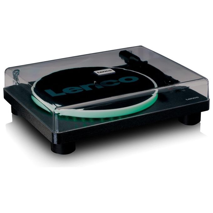 Lenco LS-50LEDBK Giradischi con Altoparlanti Integrati 2x3 W USB Luci LED 33 45 78 rpm colore Nero