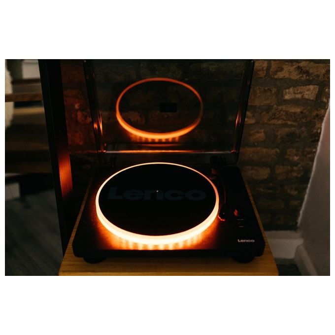 Lenco LS-50LEDBK Giradischi con Altoparlanti Integrati 2x3 W USB Luci LED 33 45 78 rpm colore Nero