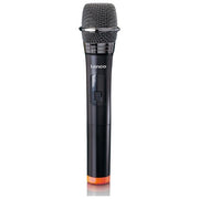 Lenco MCW-011BK Microfono Wireless con Ricevitore Jack 6,3 mm Portata 15 m Alimentazione 2 Batterie AA Frequenza 863,5 MHz colore Nero