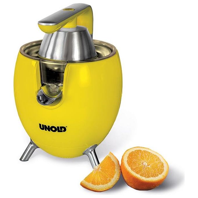 Unold 78132 Power Juicy Spremiagrumi manuale 1100 W con contenitore polpa e piedini antiscivolo colore Giallo