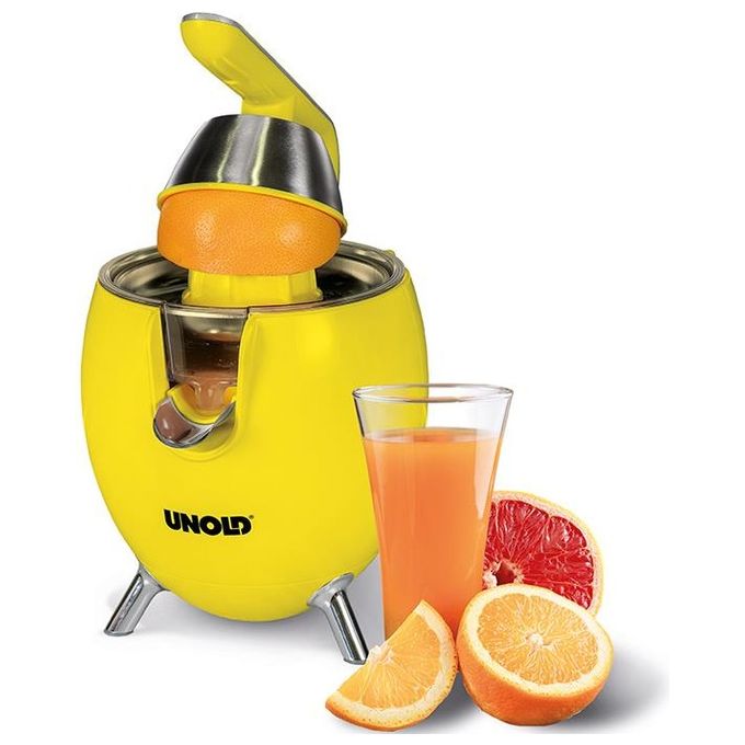 Unold 78132 Power Juicy Spremiagrumi manuale 1100 W con contenitore polpa e piedini antiscivolo colore Giallo