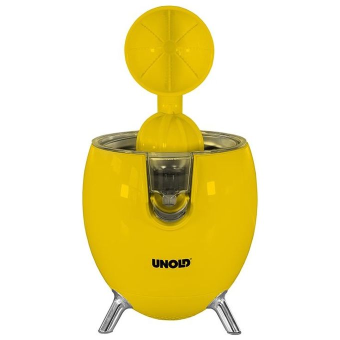 Unold 78132 Power Juicy Spremiagrumi manuale 1100 W con contenitore polpa e piedini antiscivolo colore Giallo