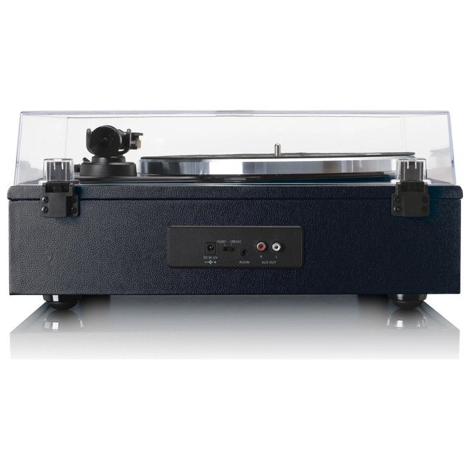 Lenco LS-430BK Giradischi Bluetooth 5.0 Vinile Trasmissione a Cinghia 4 Altoparlanti 40W RMS Preamplificatore Ingresso AUX colore Nero