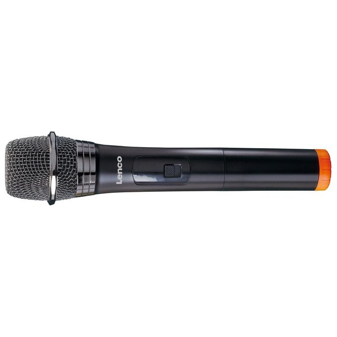 Lenco MCW-020BK Microfono Wireless per Palco con Ricevitore 6,35 mm Portata 15 m Batterie AA incluse colore Nero