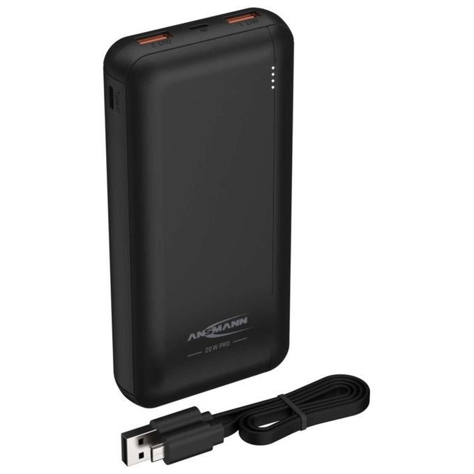 Ansmann 1700-0147 PB320PD Power bank 20000 mAh con Power Delivery 2 porte USB A 1 porta USB C colore Nero