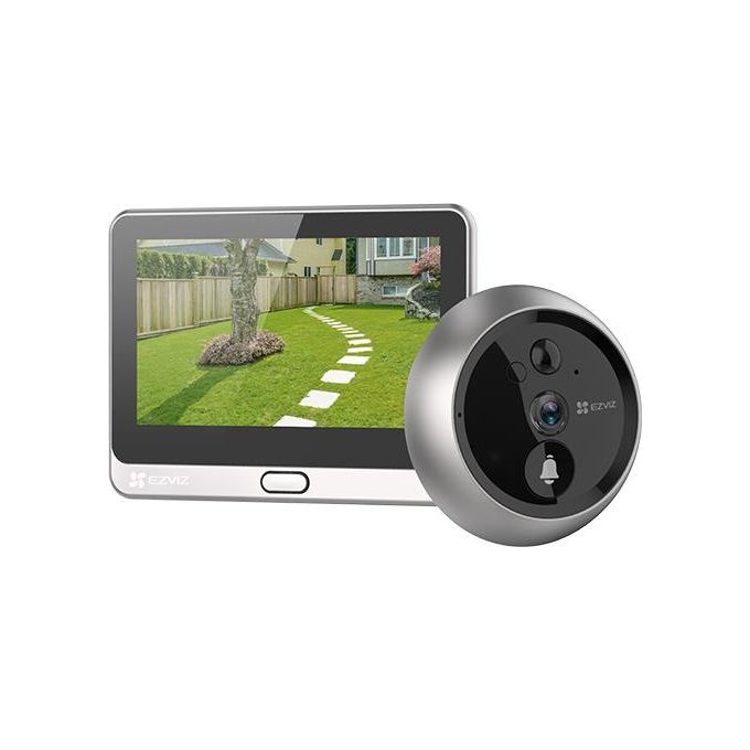 Ezviz CS-DP2-R100-6E3WPFBS DP2 2K Spioncino Digitale WiFi 3 MP Touchscreen 4.3'' Batteria 4600 mAh PIR colore Argento
