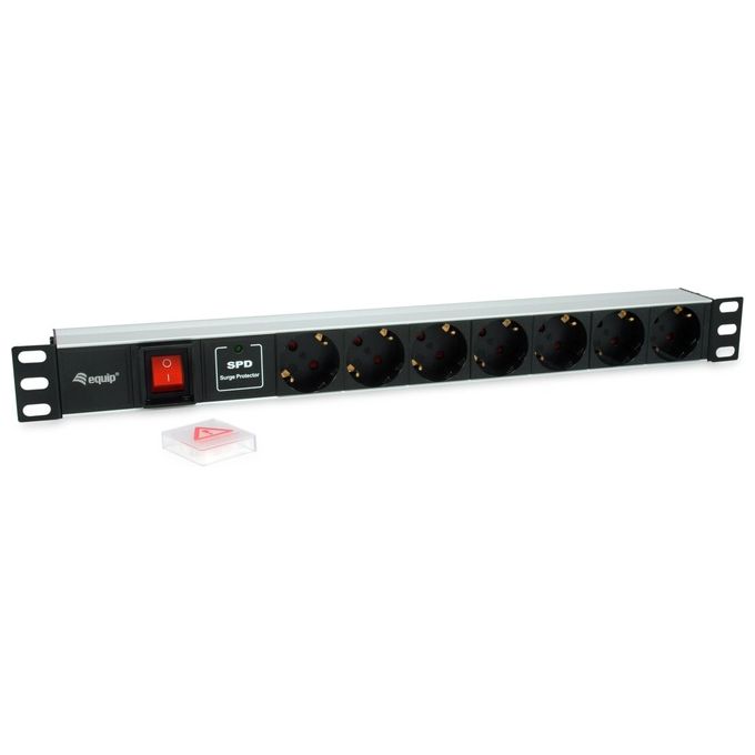 Equip Unita' di Distribuzione dell'Energia (PDU) 7 Prese Ac 1u Nero-Argento